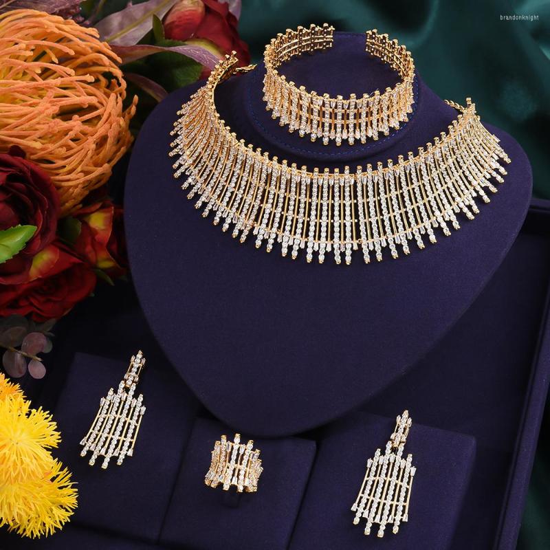 

Necklace Earrings Set Missvikki Luxury Gorgeous Big Jewelry Women Wedding High Quality Sparkly Engagement, Picture shown