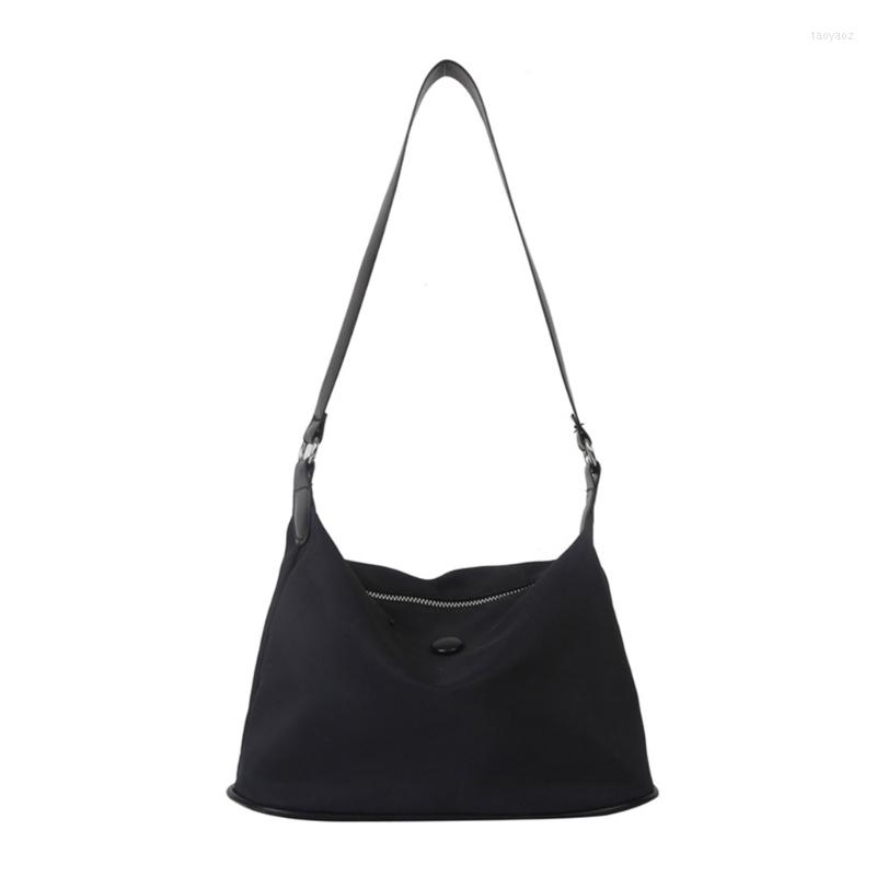

Evening Bags Shoulder For Women Girls Solid Color Tote Handbag Armpit Bag Zipper Satchel Underarm Luxury Handbags, Bk