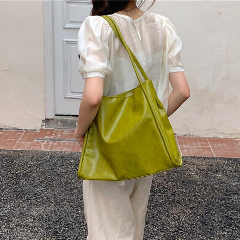 

Evening Bags Retro Green Women's Big Shoulder Bag Fashion Student Girls Book Purse Handbags Large Capacity Female Casual Tote For Travel, Black