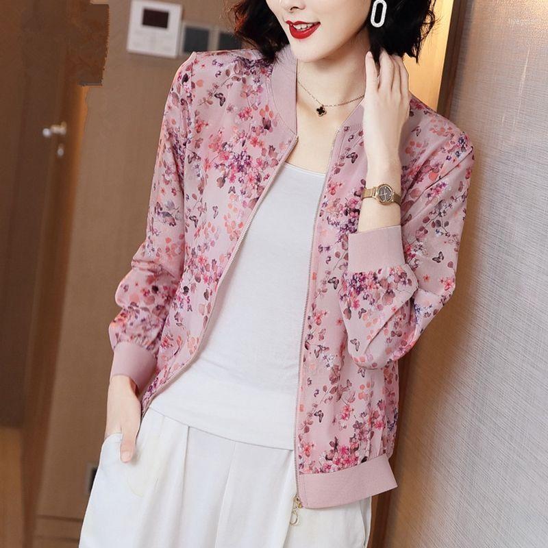 

Women's Jackets 2023 Summer Chiffon Print Jacket Women Long Sleeve Loose Lady Tops Female Thin Fashion Clothes A130, 3053