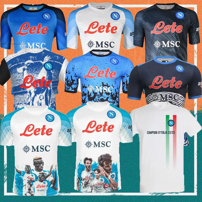 

22/23 Napoli MARADONA Soccer Jerseys 2023 Halloween KVARATSKHELIA HAMSIK MERTENS INSIGNE Maillots De Foot Shirt H. LOZANO FABIAN ZIELINSKI Football uniform, Campioni version