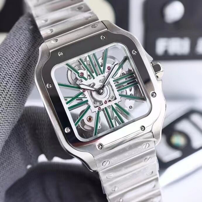 

Top quality New V8 Factory Square watch luxury mens Skeleton Watches Silver Case White Dial 40mm 904L Stainless Steel Case ETA4S20 Automatic waterproof with box, 02 with box papers