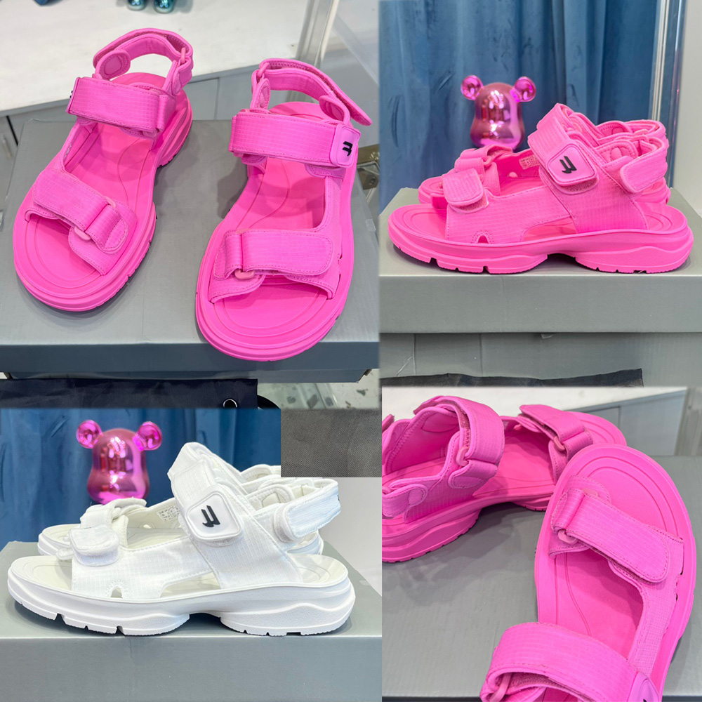 

WOMENS TOURIST SANDAL IN PINK series 7062 Technical material Material polyester Sandal brand logo embroidered on upper and at the back of the heel sports sandals, White