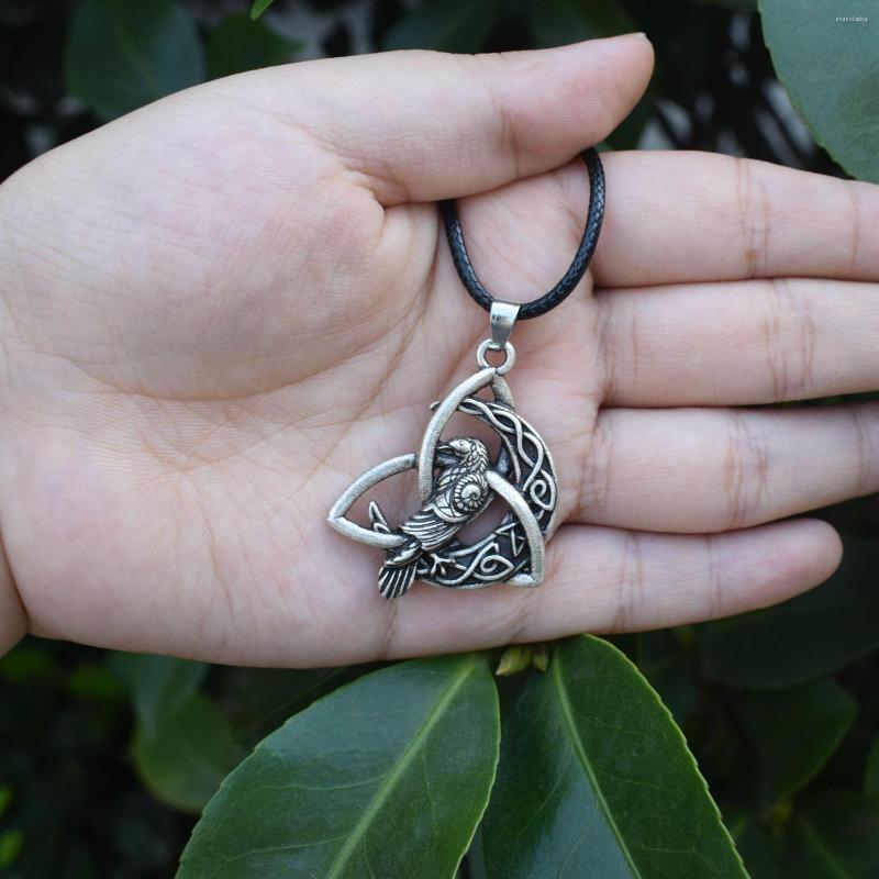 

Chains Gothic Celtic Knot Raven Rune Pendant Necklace Animal Punk Jewelry