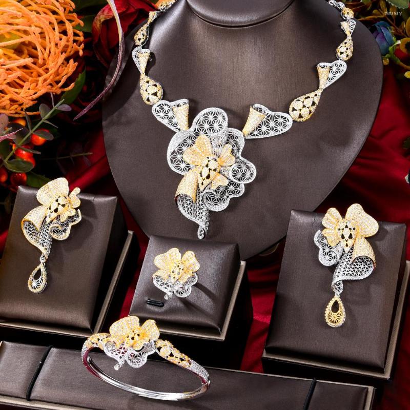 

Necklace Earrings Set Siscathy Exclusive Design Luxury Zircon Celebration Wedding Jewelry For Women Female Party Accessories, Picture shown