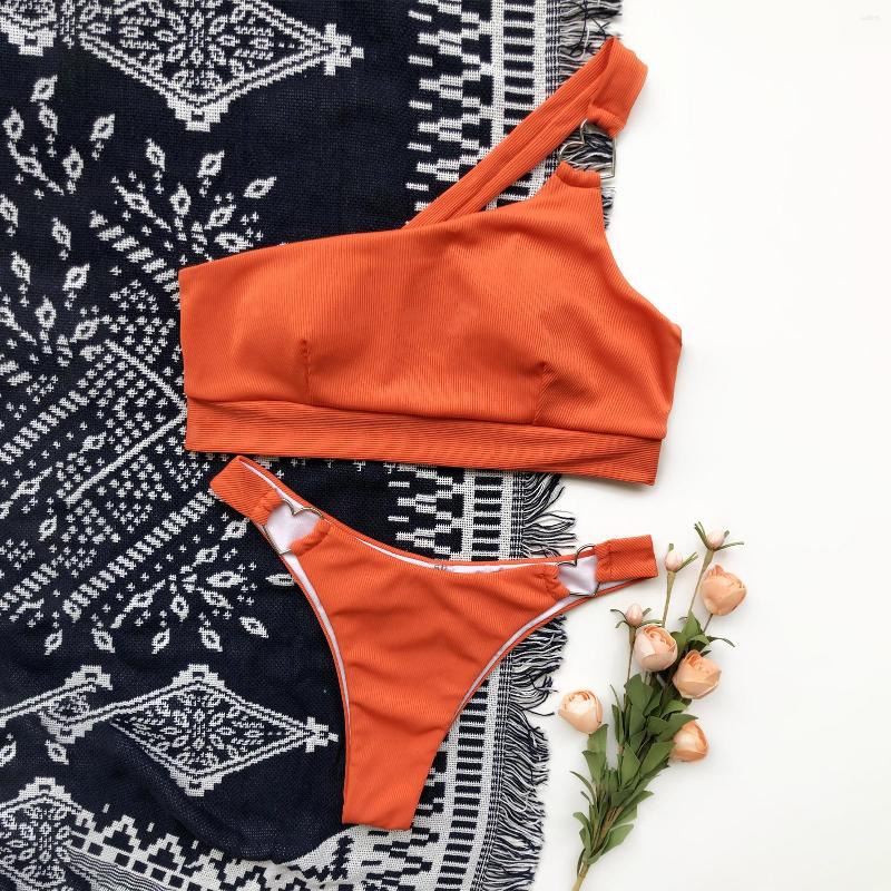 

Women' Swimwear Solid One Shoulder Swimsuit Women' Split Cut Out Bikini Sexy Brazilian Swimsuits B2Cshop, Picture shown