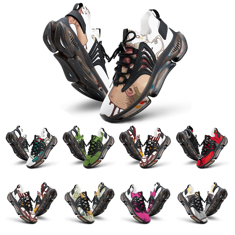 

2023 Custom shoes orange green white Men shoes sneakers DIY Elastic Customized 015 sports trainers size eur 38-46