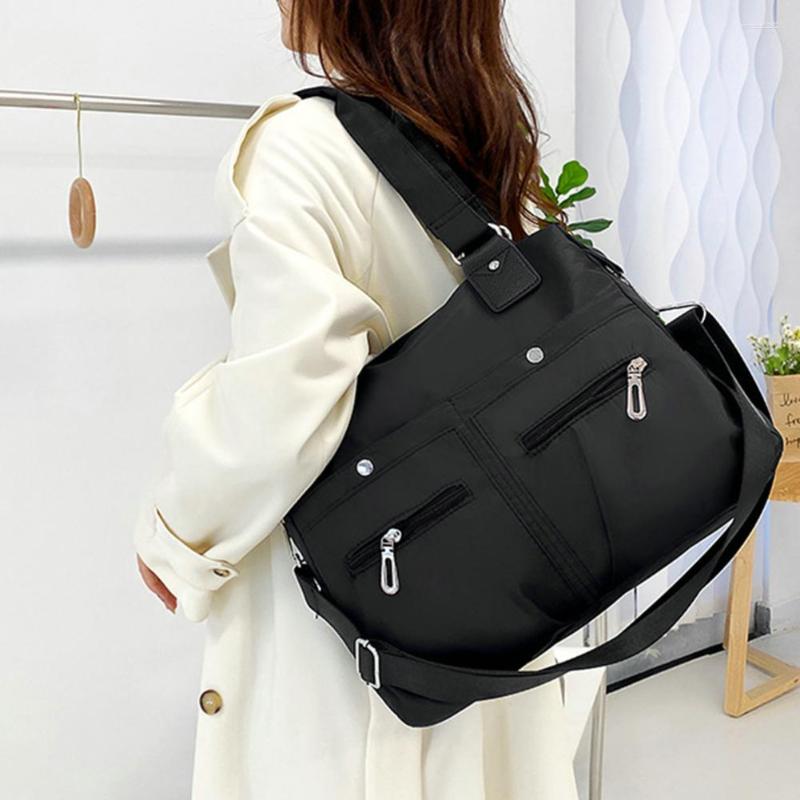 

Evening Bags Women Handbag Waterproof Nylon Shoulder Strap Top Handle Zipper Ladies Crossbody Tote Bag Purse Shopping Use, Light green