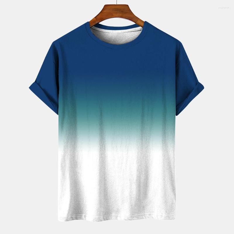 

Men's T Shirts Fashion Youth T-shirt Summer Men's Short Sleeve Top Imitation Cotton 3D Gradient Printing, A01-dy10144