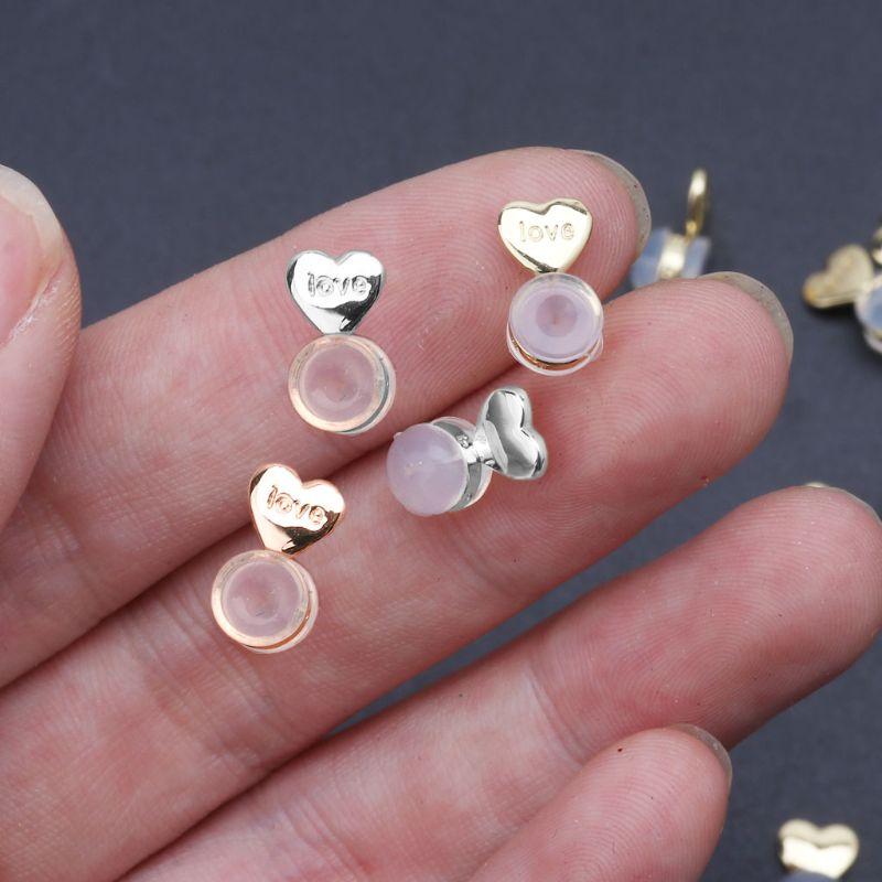 

Stud Earrings 10Pcs Heart Love Magic Earring Lifters Backs Adjustable Hypoallergenic Nuts Ear Lobe-Support WomenStud