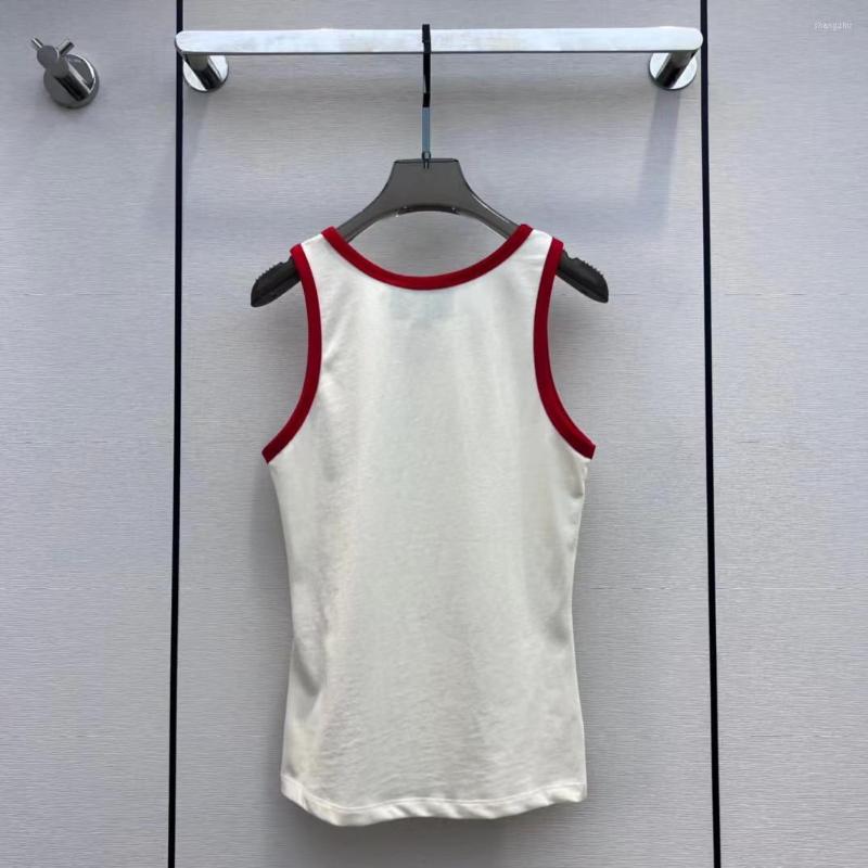 

Women' Tanks High-end Fashion Brand Women' Vest Original Prints Design Women Luxury Tank Top High Quality Ladie Famous Trend, White