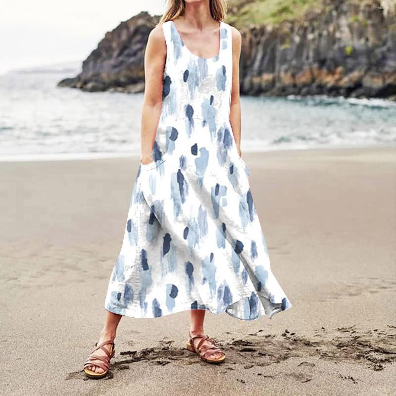 

Casual Dresses Women's Fashion Solid Colour Sleeveless Cotton Linen Pocket Dress Fashionable Summer For Women 2023, Dark gray