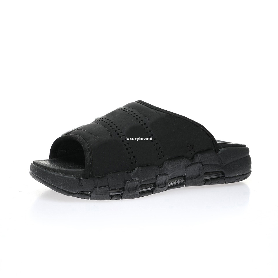 

Uptempos Slide OG Black White Sandals for Men Pippen Sandles Women Slippers Womens Slides Shoes Man Flip Flops Woman Flop Mens Slip on Shoe DV2132-001