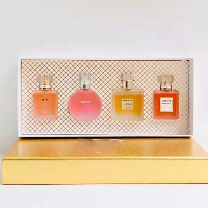

Famous Women Perfume Suit N5 COCO CHANCE Anti-Perspirant Deodorant Spray 25mlx4pcs Body Mist Long Lasting Scent Fragrance For Gift Natural Ladies Cologne Good Smell