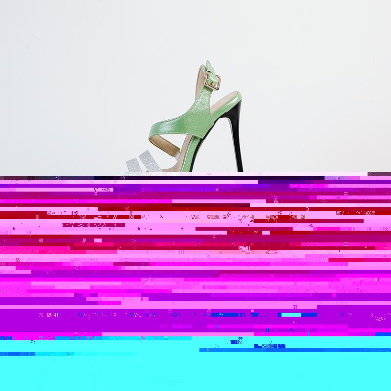 

Dress Shoes Sexy Patchwork Fashion Sandals Party Wedding Stilettos 11cm, Green