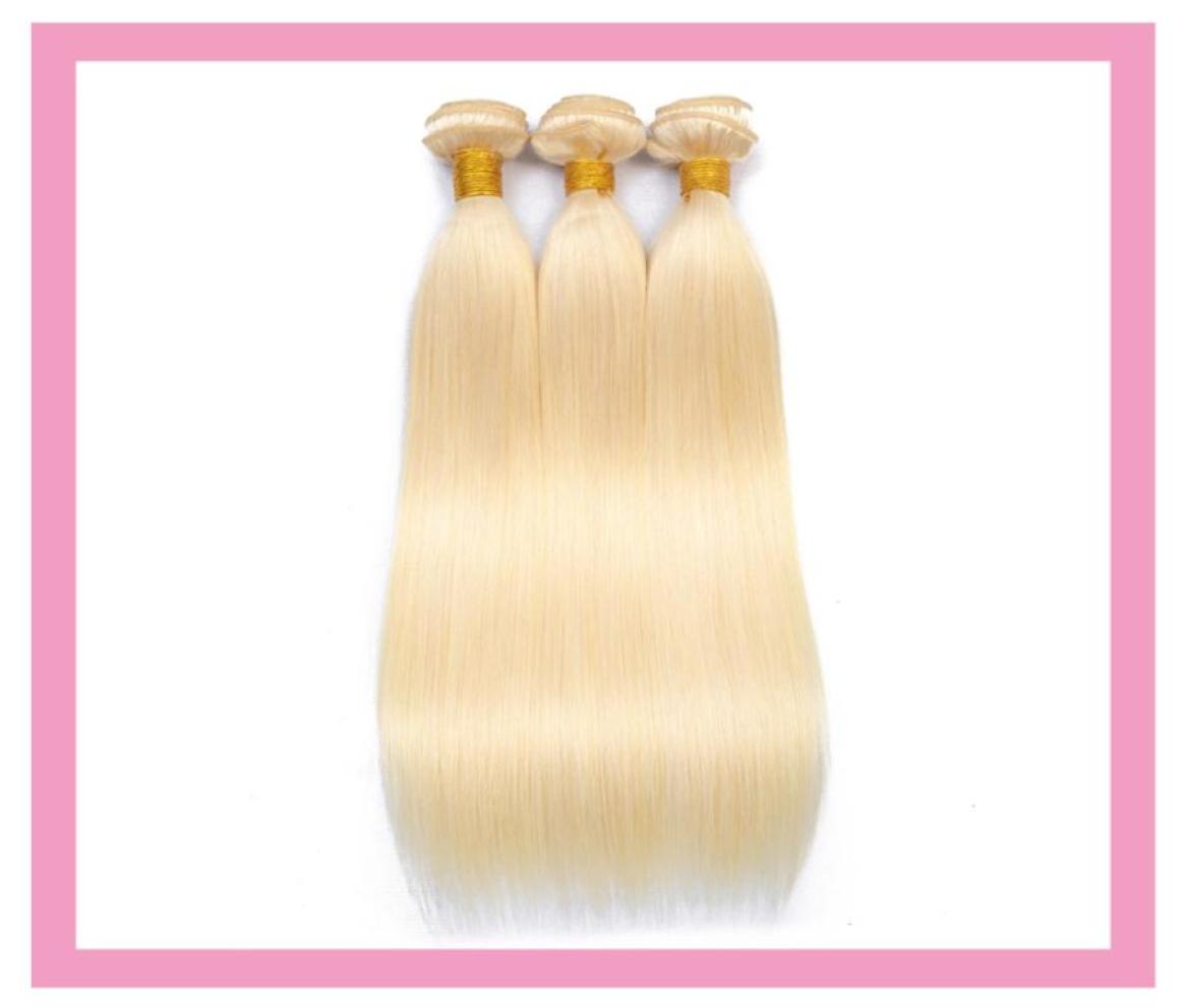 

Indian Human Hair Extensions Whole Blonde Straight 613 Blonde Light Color One Bundle Hair Products 1032inch3508619