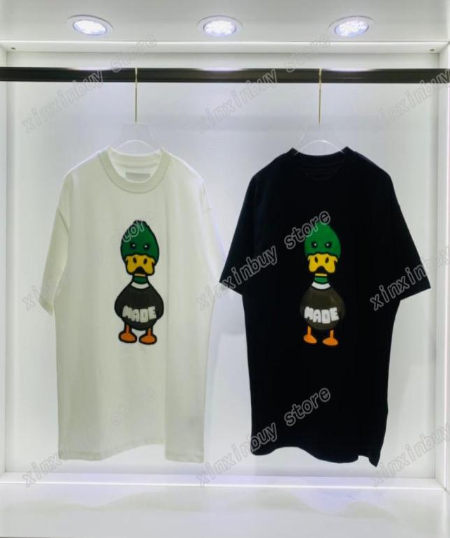 

22ss Designers Tee top Mens Womens T Shirts duck Embroidery Paste cloth Man Paris Fashion Tshirt short Sleeve luxurys Tshirts whi7562210, Black