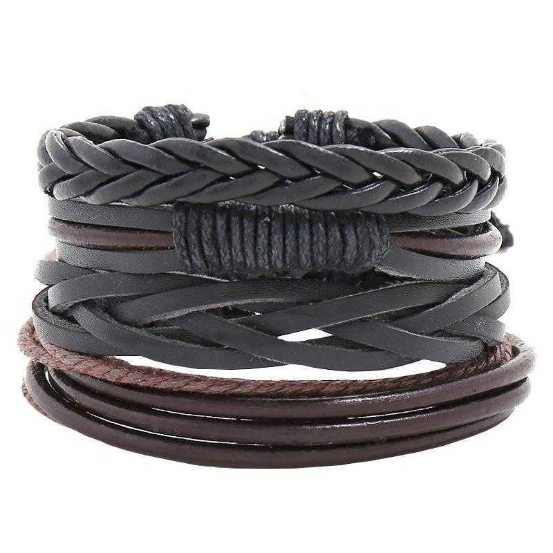 

Ornament Multi Layer Braided Leather Bracelet Diy Four Piece Combination