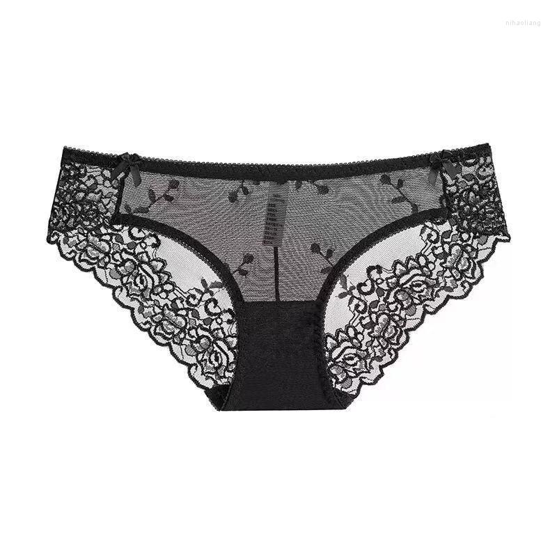 

Women's Panties Women's Sexy Transparent Low Waist Lace Briefs Fashionable Embroidered Cotton Comfortable And Breathable Underwear, 02