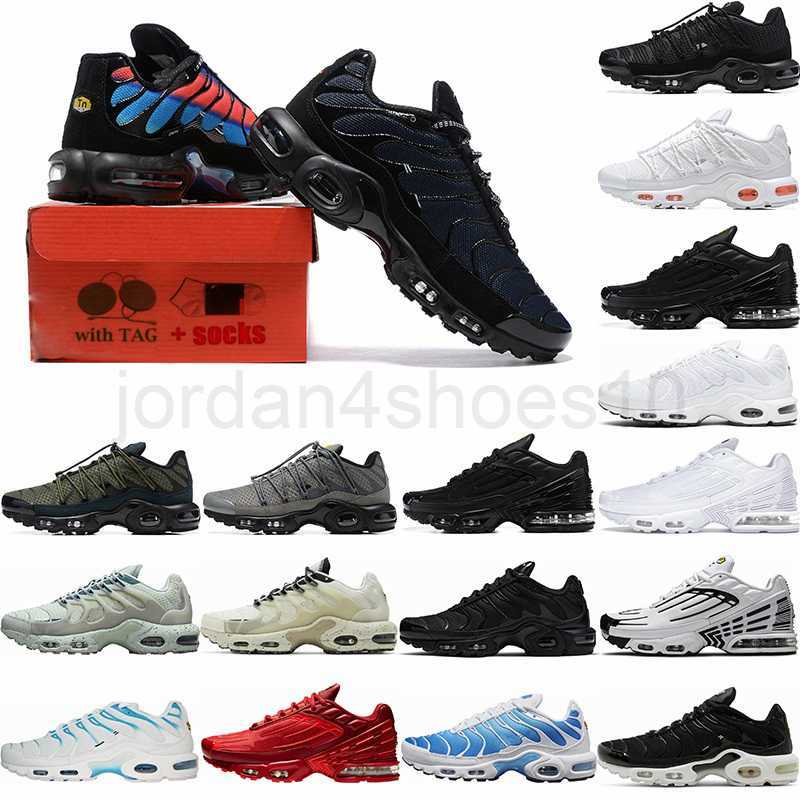 

Tn Plus Toggle Utility Running Shoes Tuned Triple Black White Tns 3 Mens Womens Cushion Sport Sneakers Terrascape Jogging Walking Trainers Size 36-46 us 12 2.5