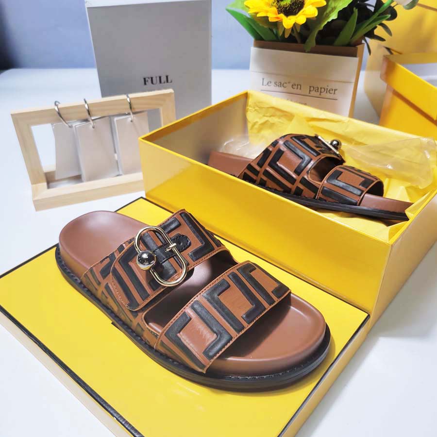 

Sandals Designer women Flip flops Slipper Fashion Genuine Leather slides Metal Chain Ladies Casual shoes, #2