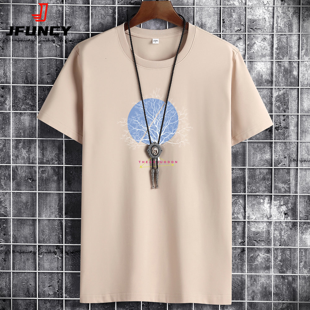 

Men's T-Shirts JFUNCY Summer Men's Cotton Tee Shirts Men Casual T-shirt Fashion Tshirt S-6XL Oversize Short Sleeve Man Loose Tops 230509, Black