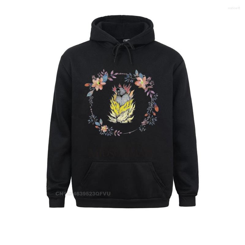 

Men' Hoodies Humorous Midsommar Floral Bear Hoodie Men Crewneck Pure Cotton Tees Mens Long Sleeve Japanese Streetwear, Purple