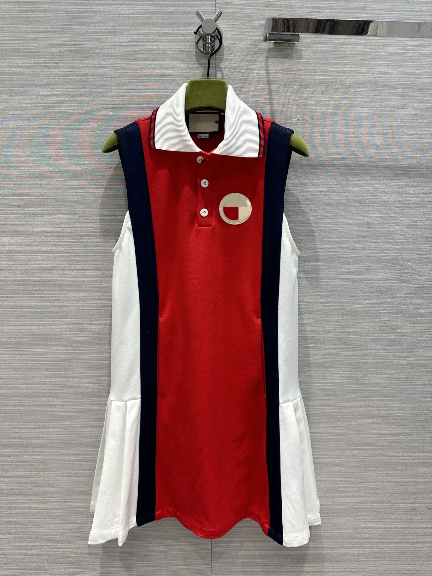 Milan Runway dresses 2023 New Summer Autumn Lapel Neck Sleeveless Women's Designer Sundress Brand Same Style Dress 0509-6