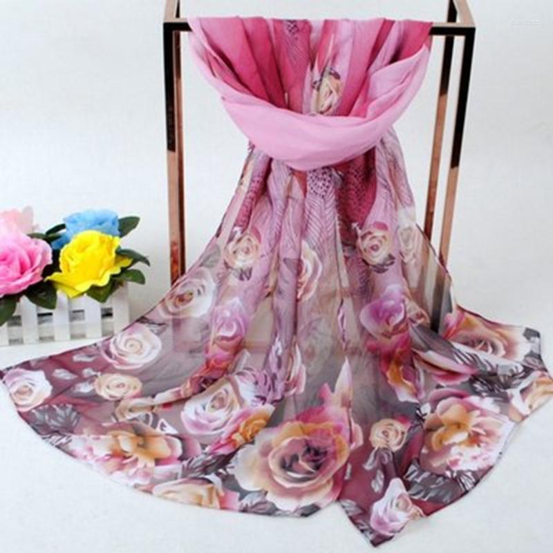 

Scarves 2023 Fashion Women Floral Printing Beach Silk Scarf Shawls Female Long Wraps Sunscreen Hijab