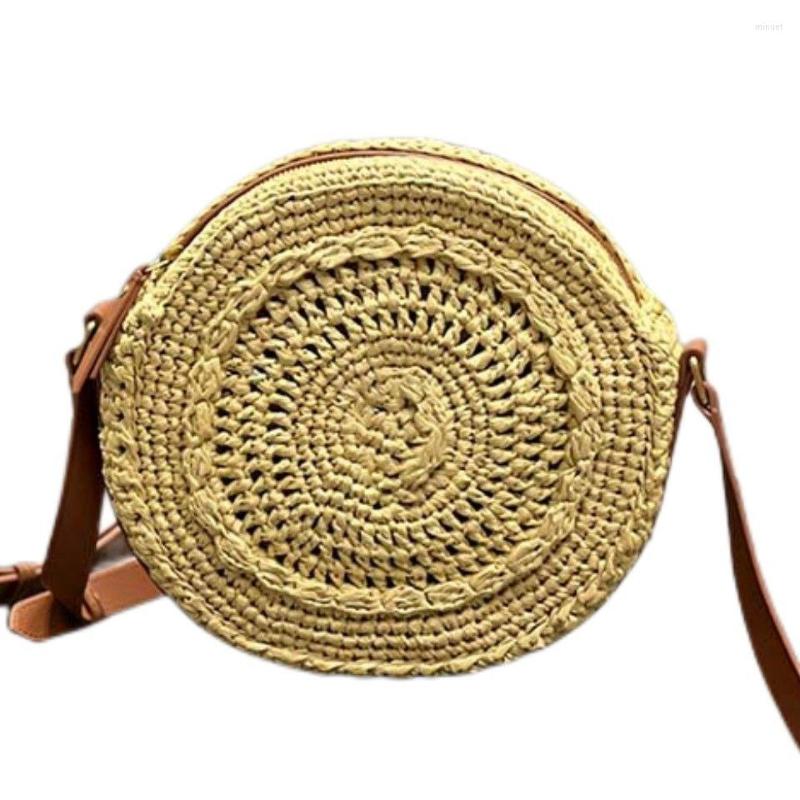 

Backpack Style Round Woven Beach Bags A Special Bag Clasic Designer Messenger Shoulder Pouch Zip Pocket Brand Letter Gold Hardware Crossbody, Black