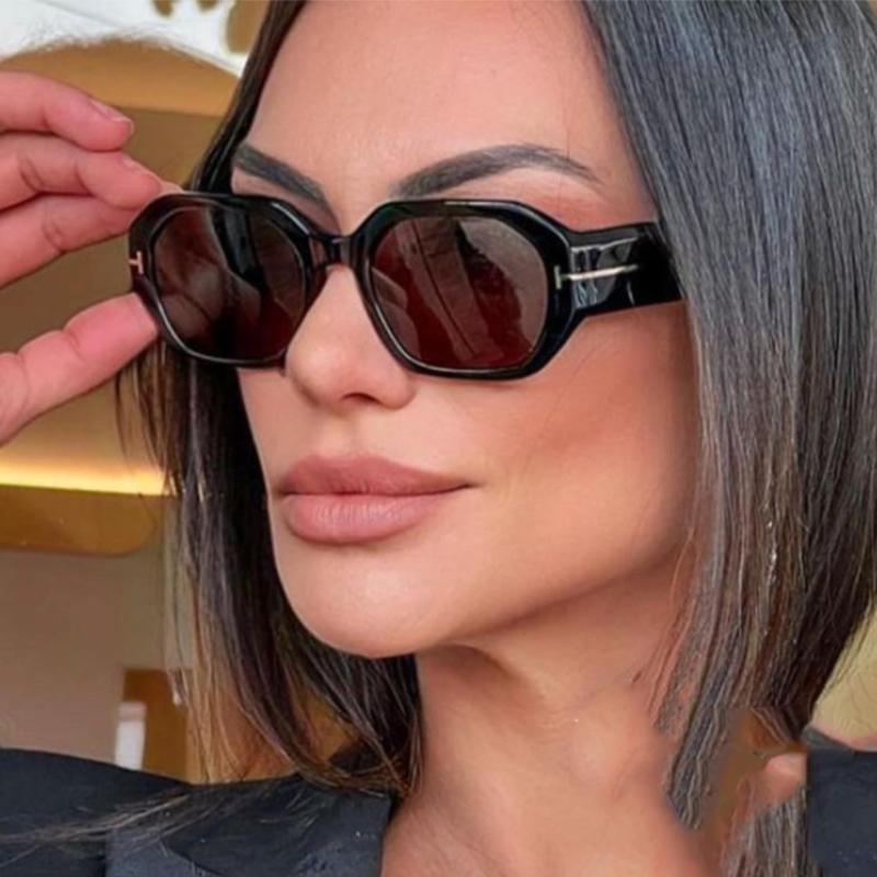 

Sunglasses Unisex Square Vintage 2023 Metal T Lady Oversized Sun Glasses Summer Trendy Black Shades UV400SunglassesSunglasses