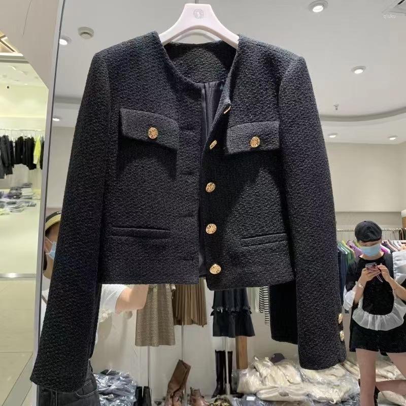 

Women's Jackets Runway Korean Chic High Quality Tweed Basic Jacket Coat Women Clothing Woolen Female Outerwear Top, White