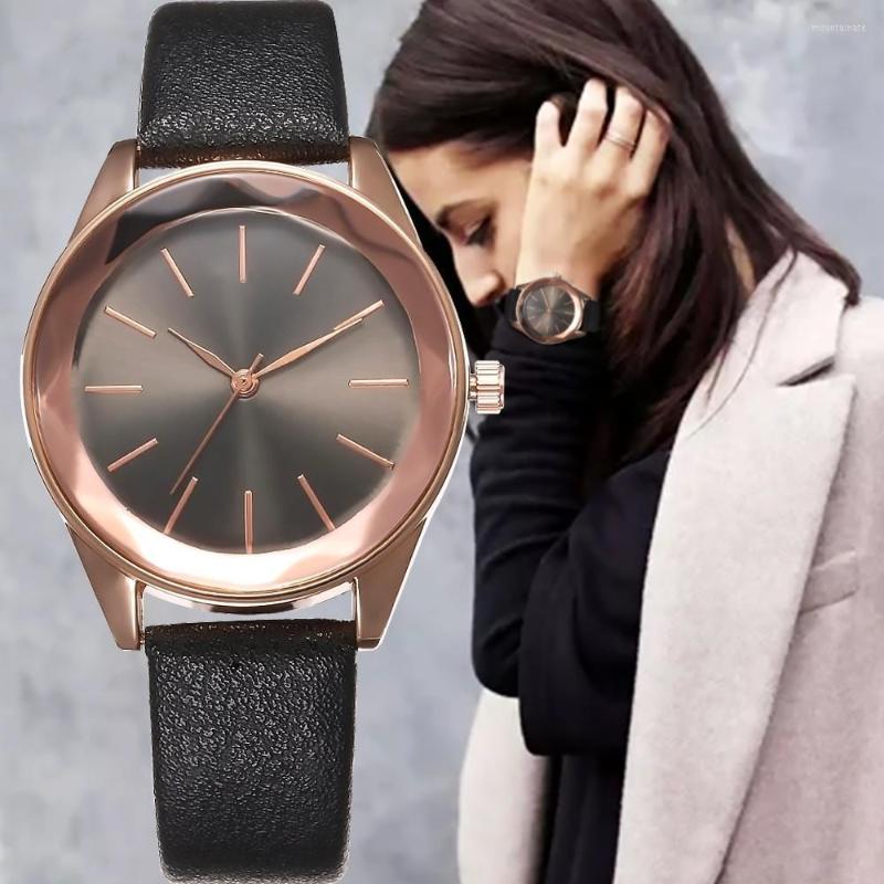

Wristwatches No Brand Women Leather Band Quartz Watch Fashion Watches Casual Ladies Clock Uhr Damen, 16031red