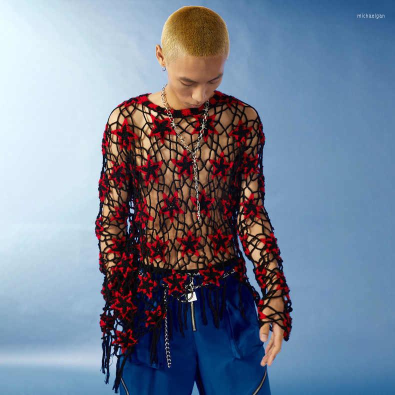 

Men's Sweaters Fashion Men's Gh0151 2023 Runway Luxury European Design Party Style Clothing, Red