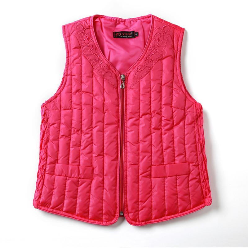 

Leather 2023 Autumn Winter Women Down Cotton Vest Coat Tops Warm Thick Parka Vests Jacket Ladies Sleeveless Waistcoat Plus Size 3XL A989, Red