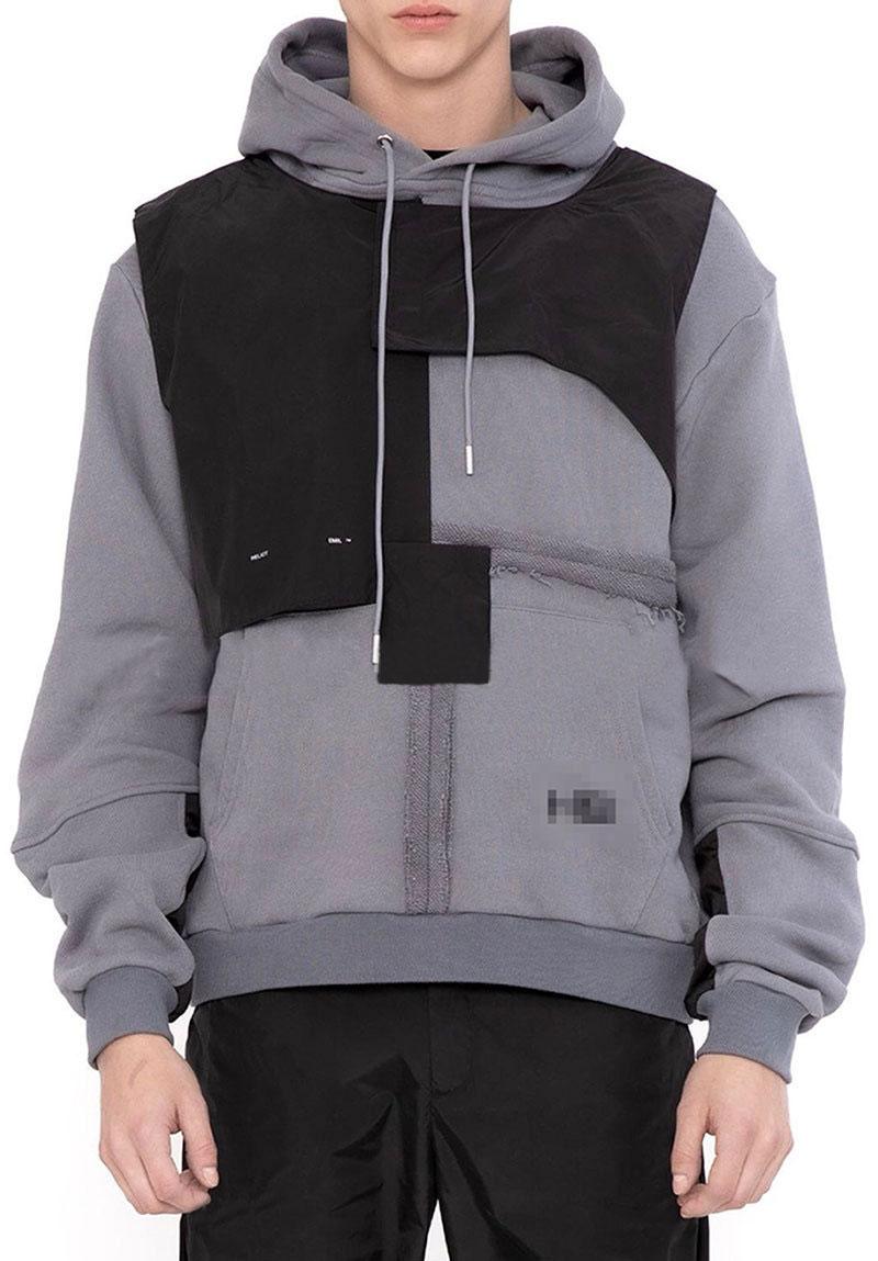 

Men' Hoodies & Sweatshirts KIM TAEHYUNG Outwear Gray Patchwork Top