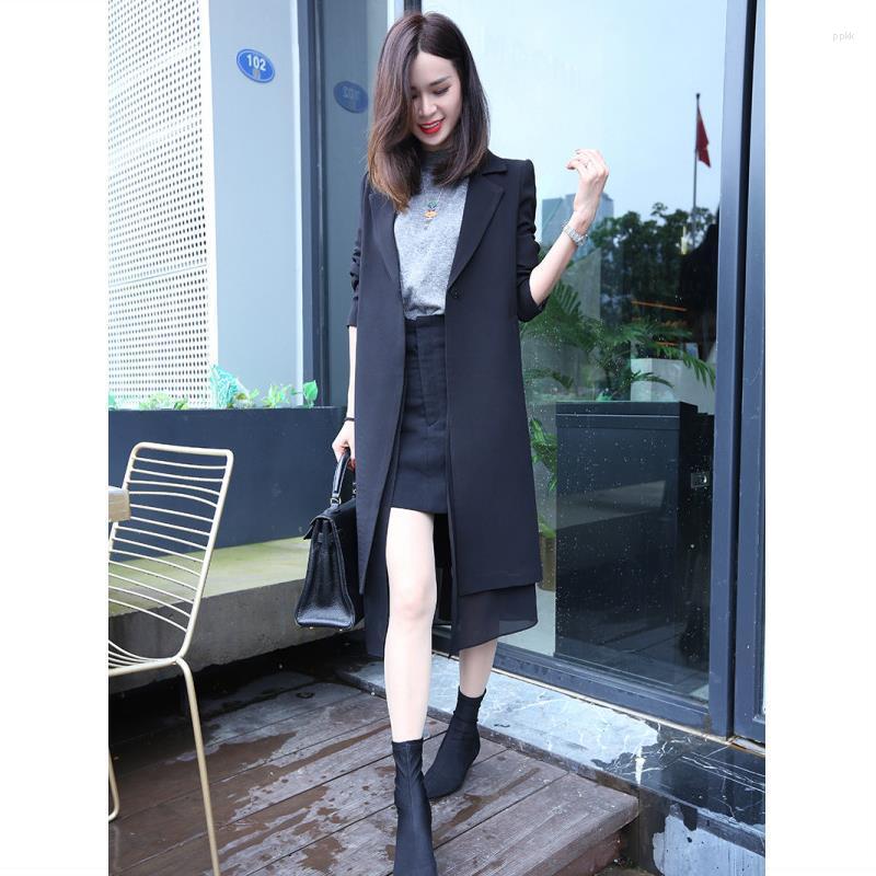 

Women's Suits 2023 Spring And Autumn Female Korean Slim Suit Women's Mid-length Design Sense Niche High-end Fashion Coat Windbreaker, Picture shown