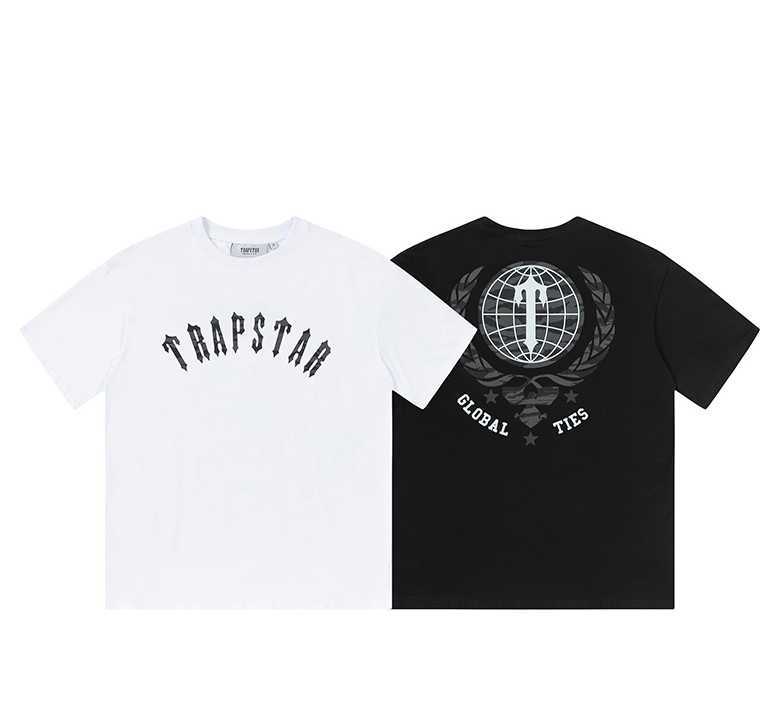 

Designer Fashion Clothing Tshirt Tees Trapstar Summer New Line Men's Women's Relaxed Casual Letter Printing Short Sleeve American Street Cotton T-shirt Fashion, Black