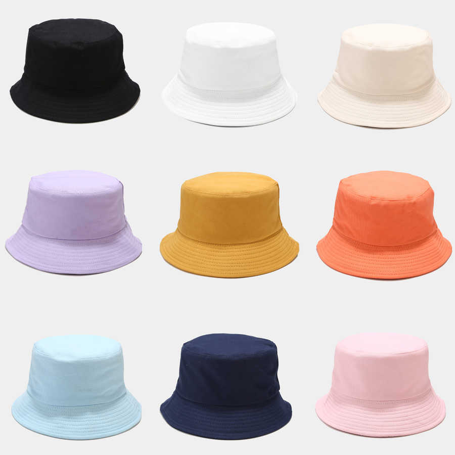 

Wide Brim Hats High Quality Unisex Cotton Bucket Hat Women Men Reversible Sunscreen Panama Hat Pure Color 58cm Head Outdoor Thick Fisherman Hat AA230508, Orange