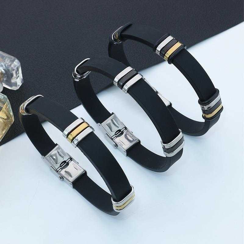 

Titanium Steel Ornament Bracelet Silicone Stainless Adjustable Business Couple Wholesale