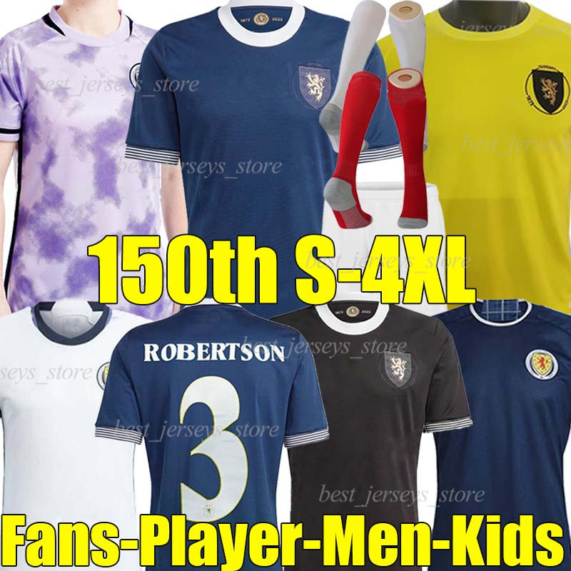 

4XL 23/24 Scotland 150th anniversary Soccer Jerseys 2023 fans player version TIERNEY DYKES ADAMS CHRISTIE McGREGOR MCGINN McKENNA men kids kit sock football shirt