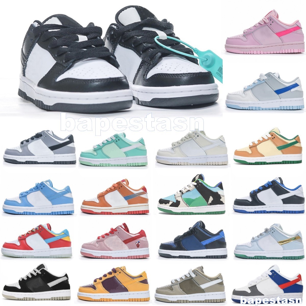 

Kids Baby Shoes sb low Designer Toddlers Panda Chunky Boys Girls Casual shoe youth black Childrens Sneakers Triple Pink Trainers