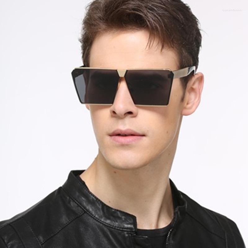 

Sunglasses Designer Oversized Square Women For Men 2023 Vintage Flat Top Mirror Shades Trending Punk Sun Glasses