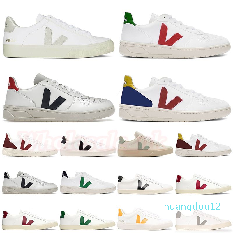 

Womens Veja Sneakers Shoes Men Women Classic White Unisex Fashion Couples Vegetarianism Style Original Veja V-10 V-12 Campo Esplar Dhgate Leather White Black Size 45, A#14 35-44