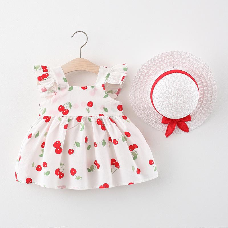 

Girl Dresses 2023summer Baby Girls Dress With Cap Girl's