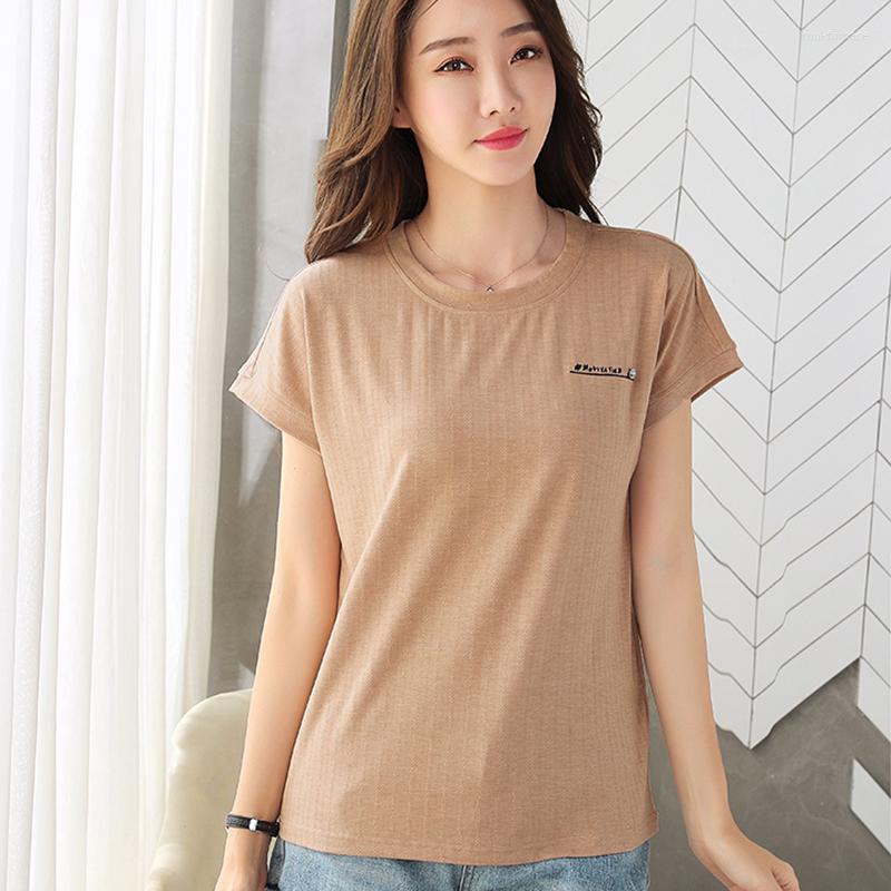 

Women's T Shirts Cotton Shirt Women Korean Fashion Womens Clothing Tshirt Summer Tops 2023 Loose Short Sleeves Woman T-Shirts Tee Femme, Blue