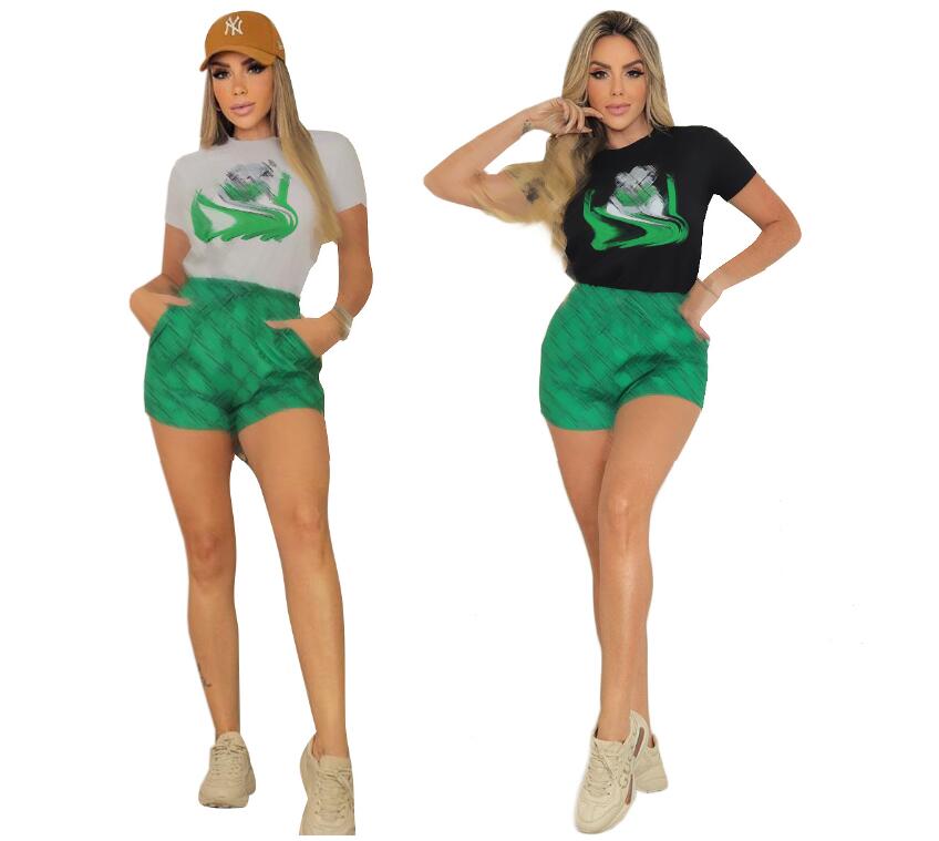 

Women' Tracksuits 2023GGSummer New Fashion Casual Top Short Sleeve+Shorts Women' Two Piece Set Letter Printing Luxury Brand Women' Set