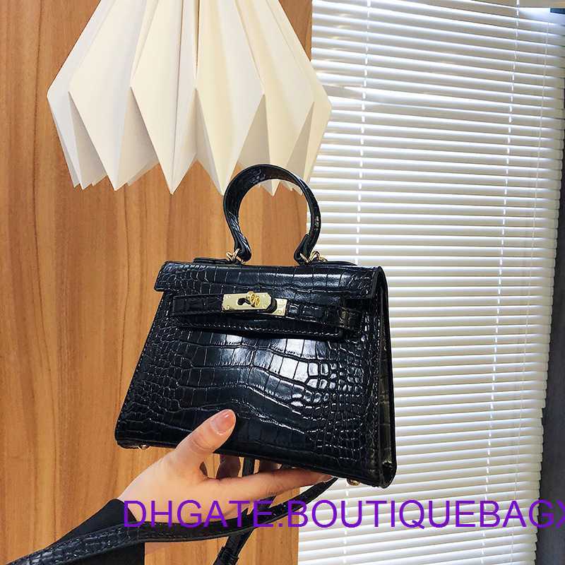 

Designer Hremm Kelys's Bags for sale High quality crocodile patterned mini bag portable women's spring summer 2023 new one shoulder crossbody trend Have Real Logo, Large - black