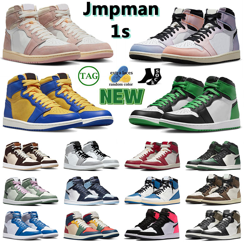 Fashion New Mens Womens Basketball shoe 1S Chicago Lost and Found Reverse Mocha Lucky Green Skyline Washed Pink Reverse Laney Olive designer trai-image-864160139