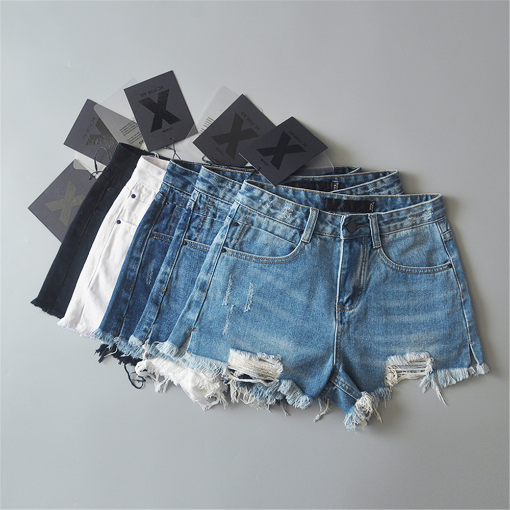 

Womens Shorts Summer denim shorts for women black jeans distressed short mujer white jean ripped y2k streetwear 230508, Black shorts
